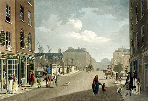 View from Capel Street looking over Essex Bridge Dublin